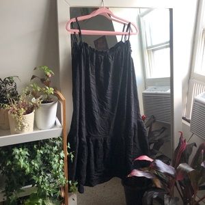 H&M Ruffle Hem Black Mini Dress